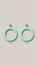 Mint Resin Hoop Earrings
