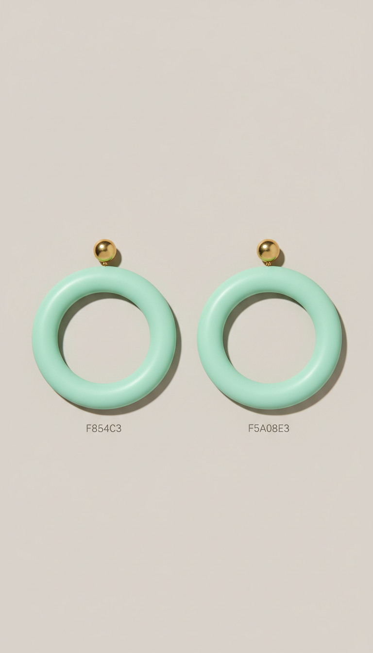 Mint Resin Hoop Earrings