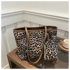 Leopard Print Tote Bag with Matching Wallet