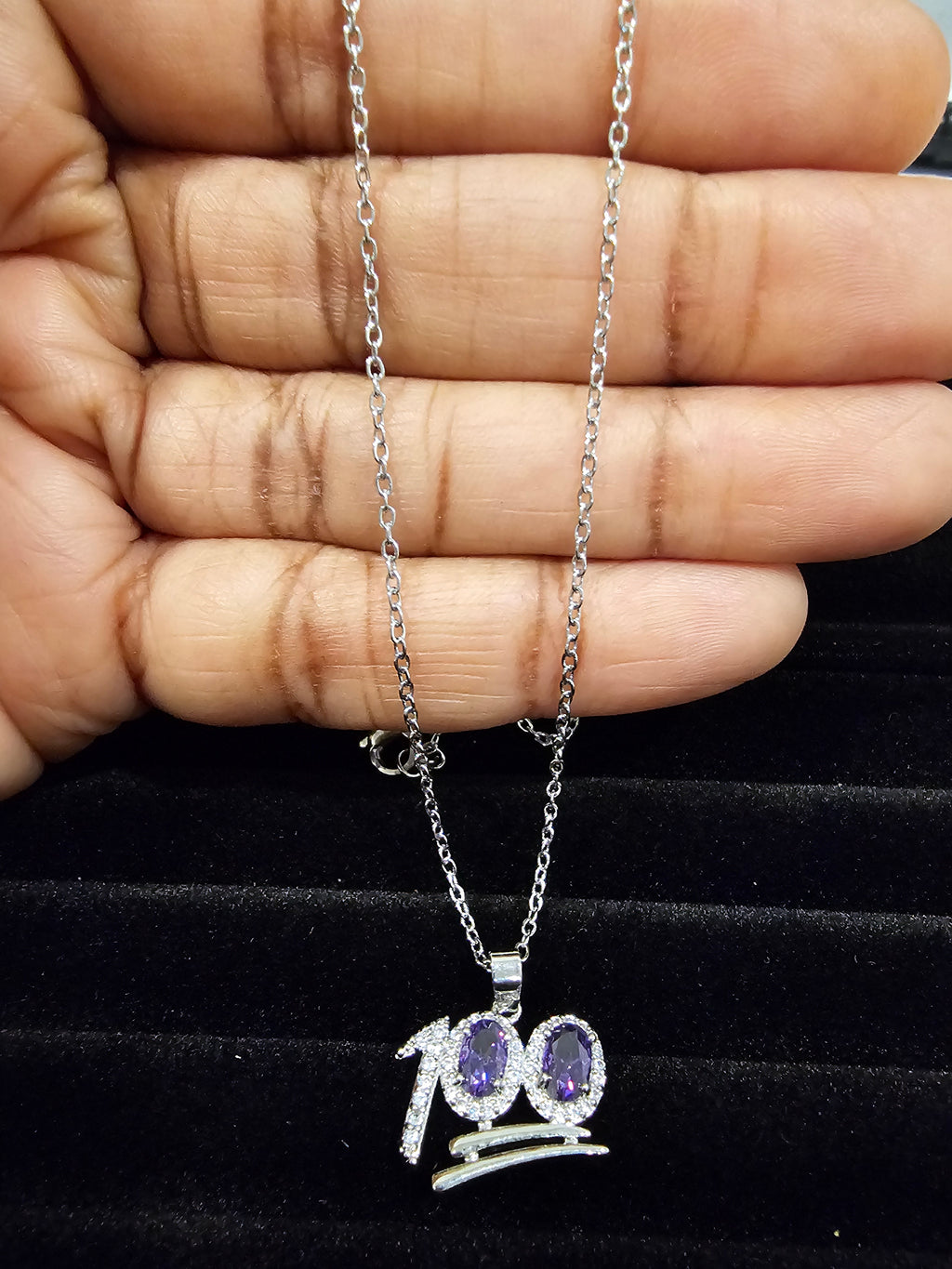 "100 Emoji" Pendant Necklace – Stainless Steel, Non-Tarnish 💯