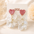Blushing Heart Petal Statement Earrings