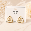 Ivory & Gold Geometric Knot Stud Earrings with S925 Post
