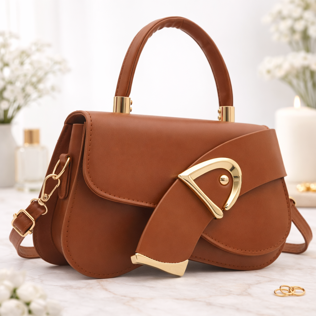 Golden Arc Handle Bag