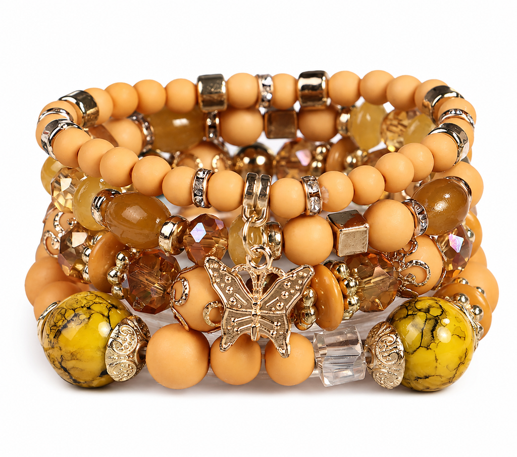 Butterfly Beaded Charm Bracelets