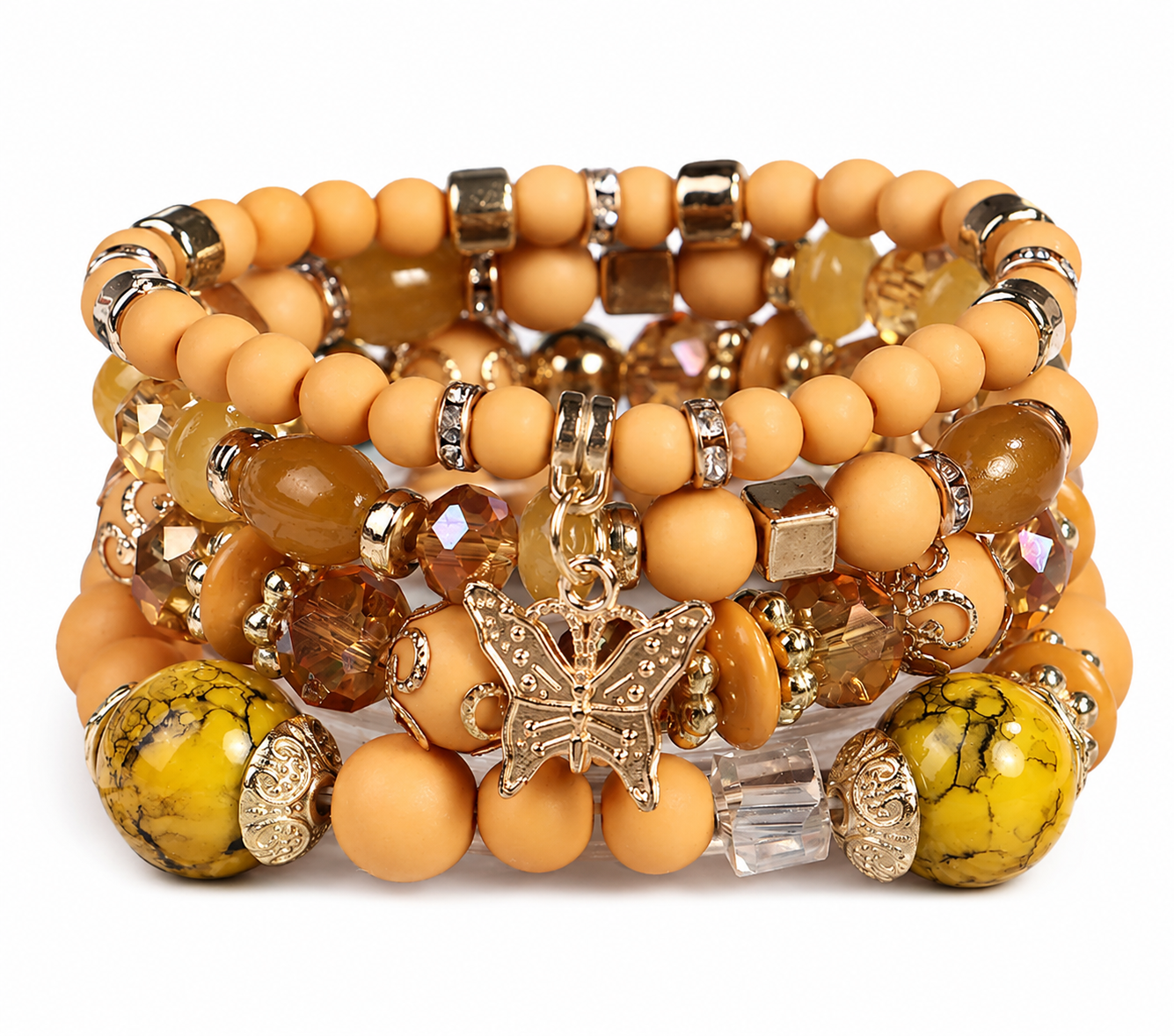 Butterfly Beaded Charm Bracelets