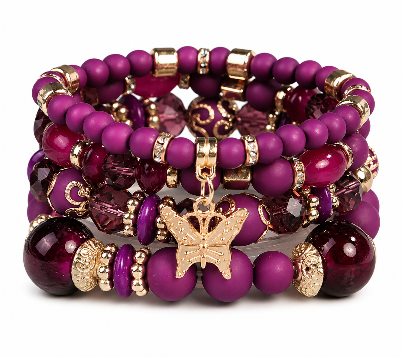 Butterfly Beaded Charm Bracelets