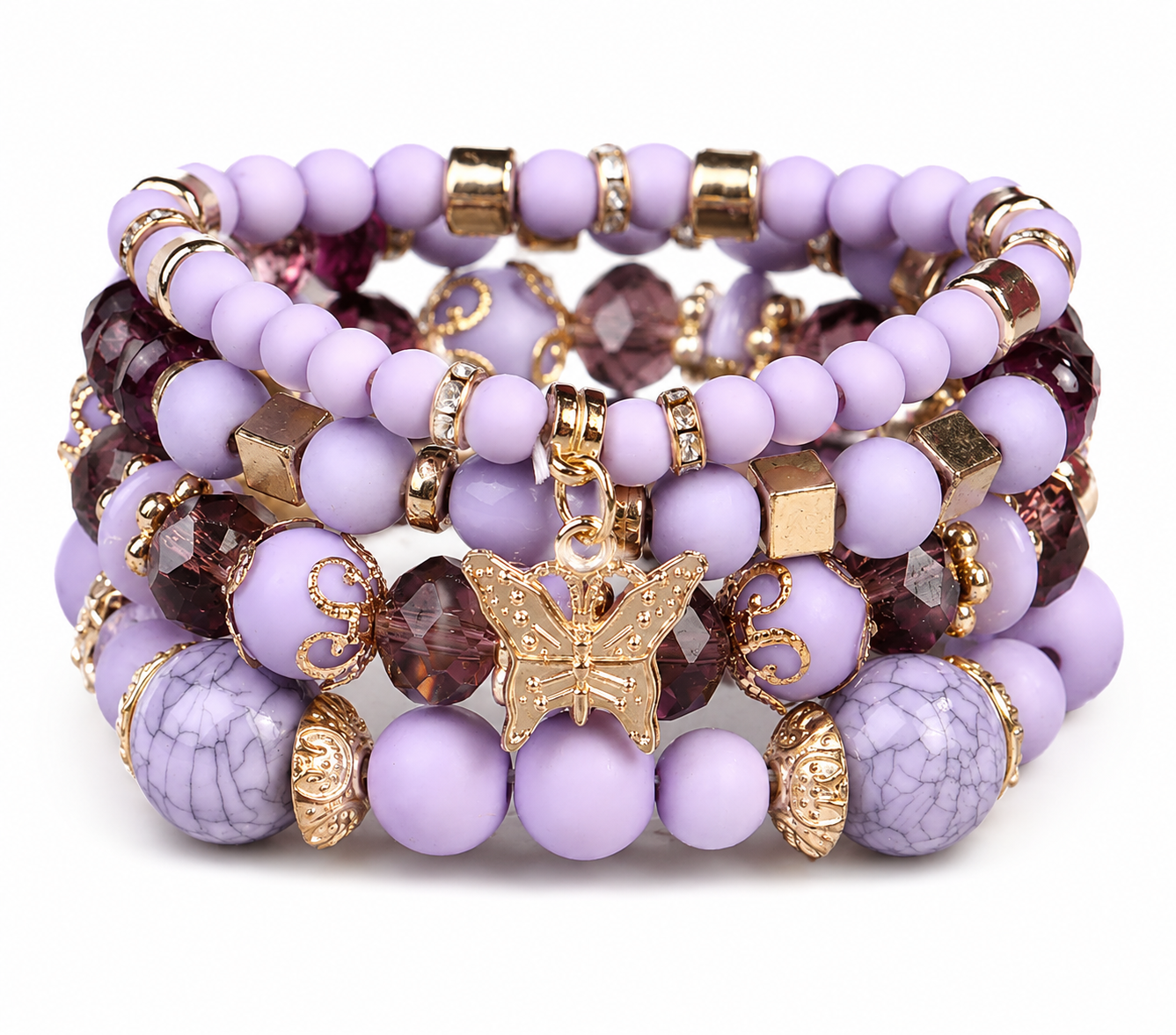 Butterfly Beaded Charm Bracelets