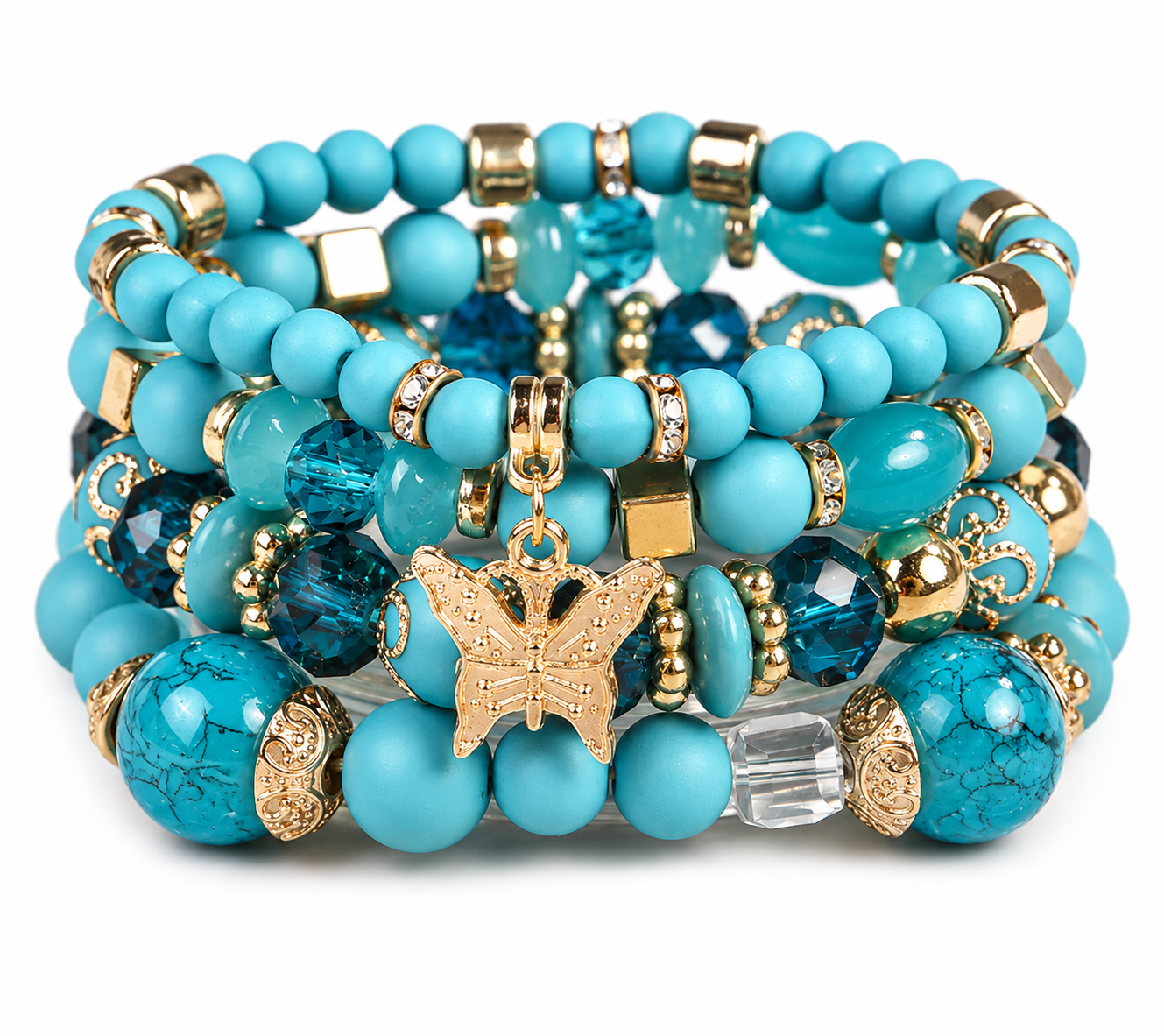 Butterfly Beaded Charm Bracelets