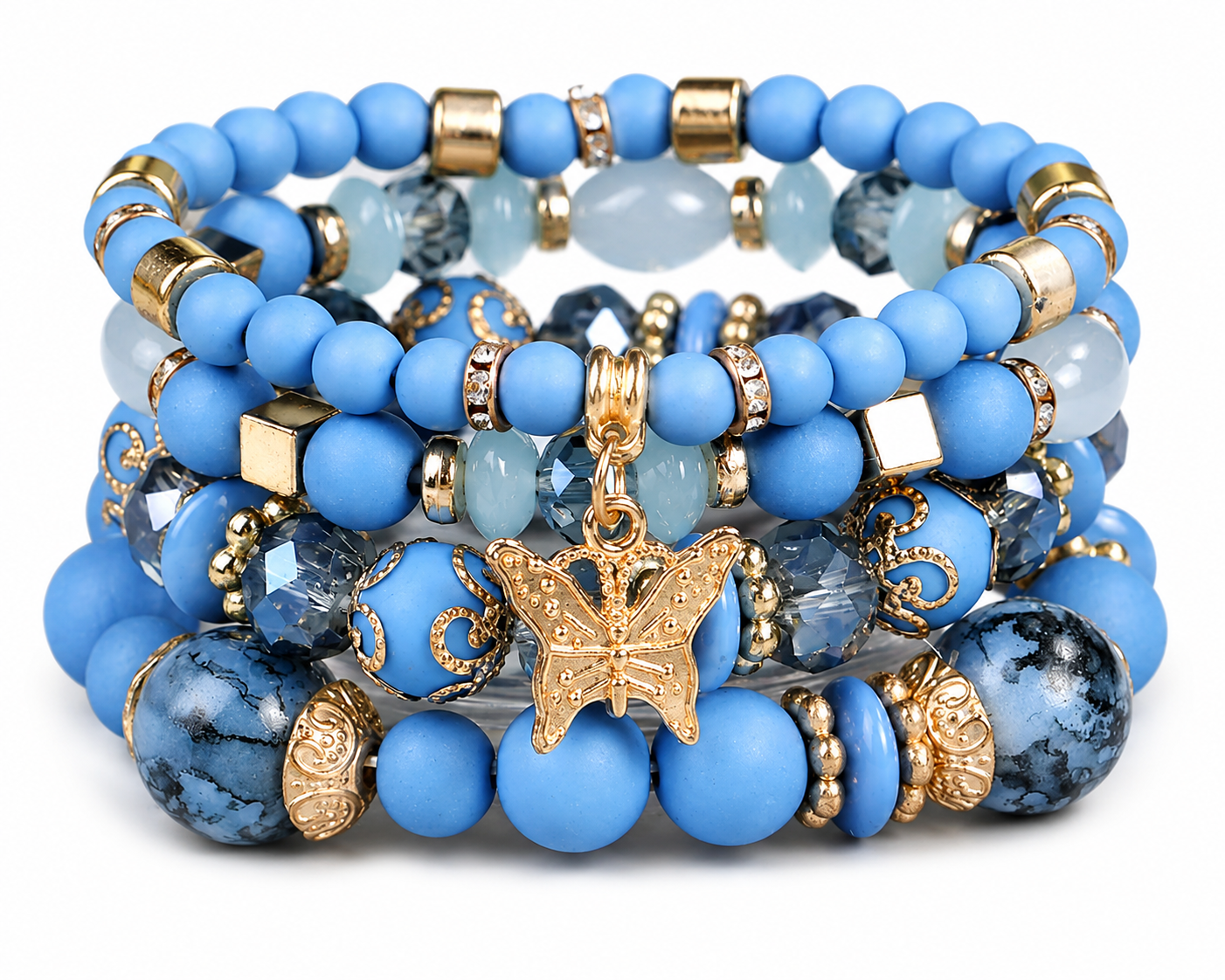 Butterfly Beaded Charm Bracelets