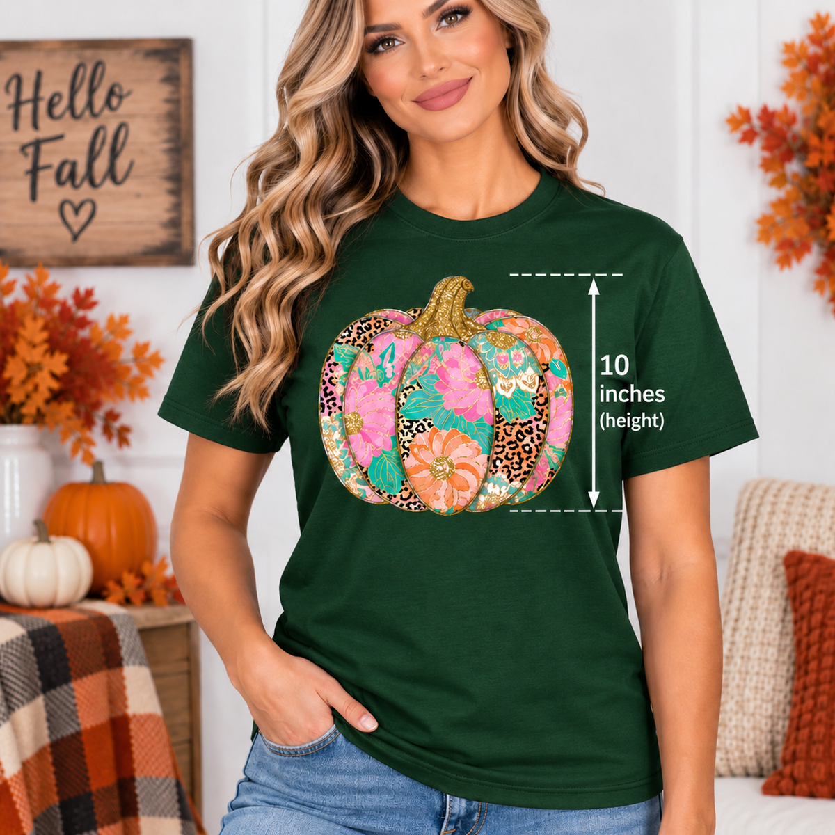 Floral Leopard Pumpkin Fall Tee & Sweatshirt