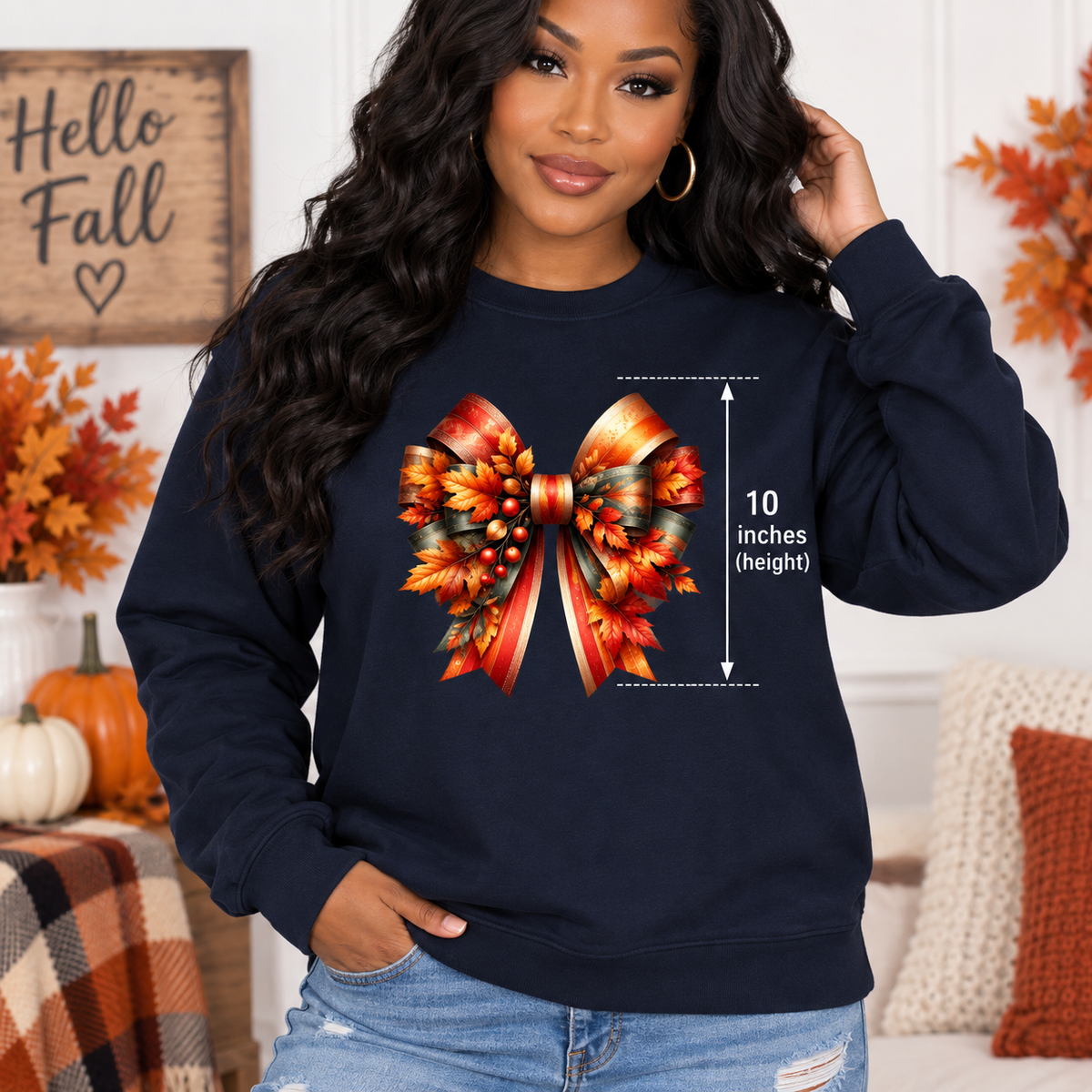 Autumn Harvest Bow T-Shirt & Sweatshirt | Fall Graphic Shirt