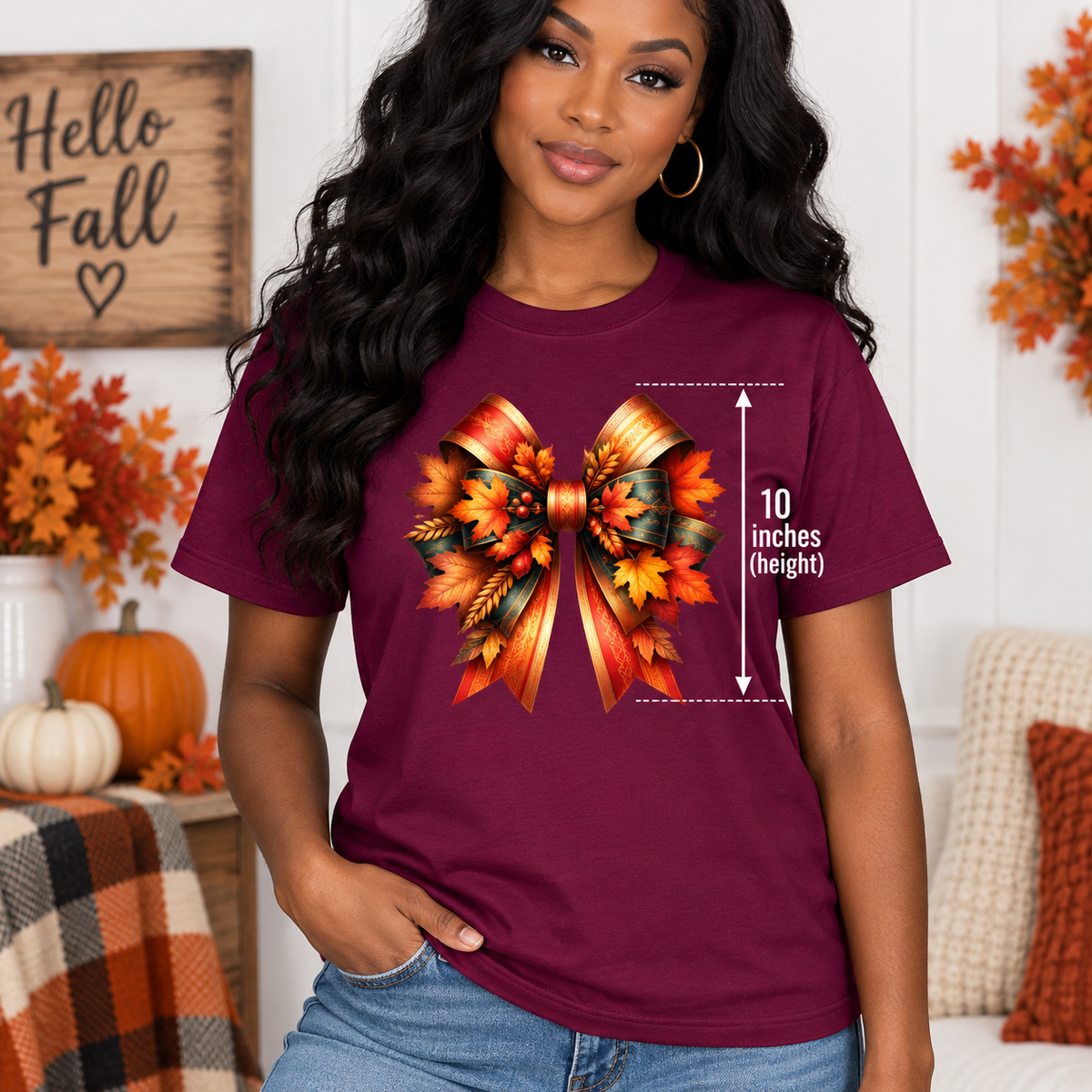 Autumn Harvest Bow T-Shirt & Sweatshirt | Fall Graphic Shirt