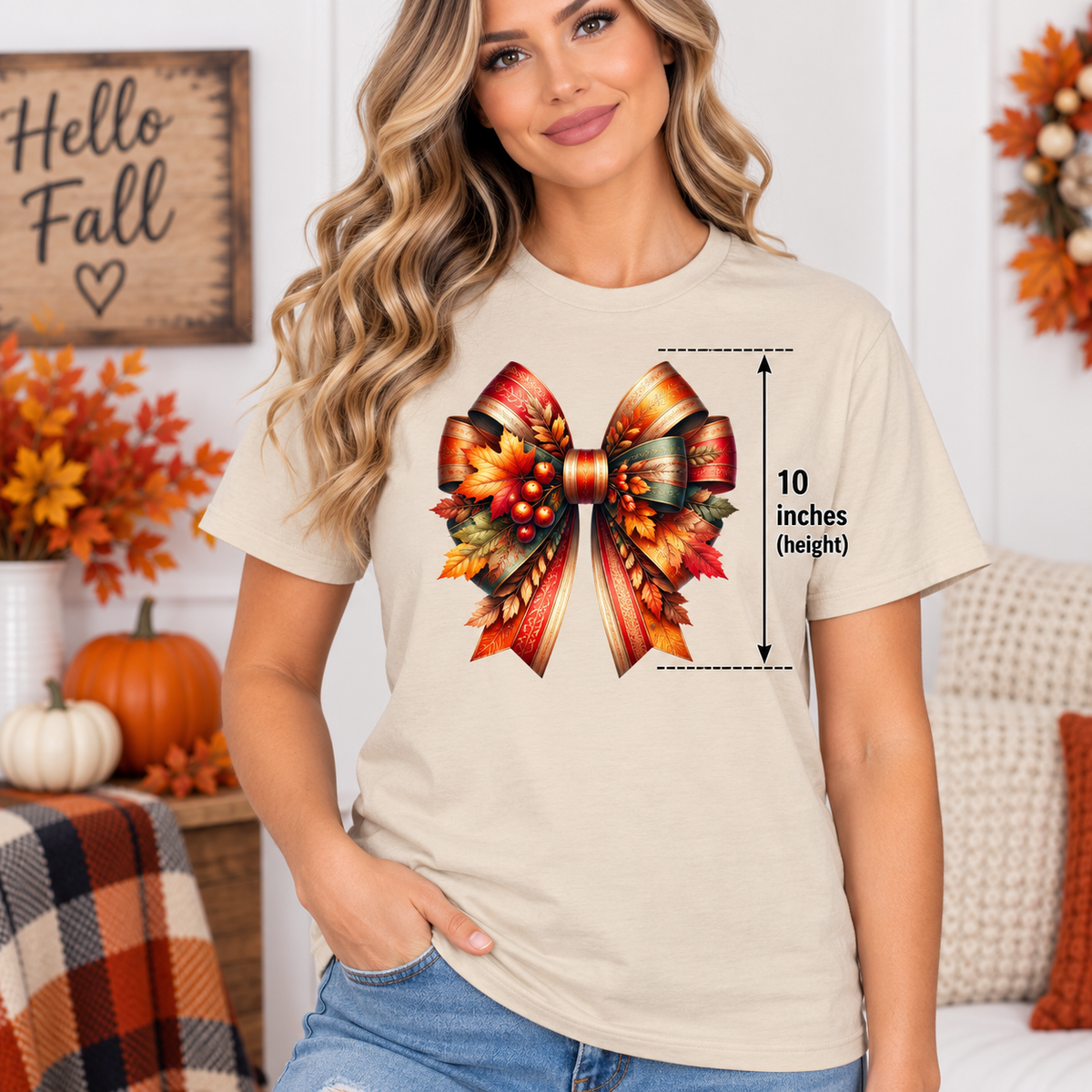 Autumn Harvest Bow T-Shirt & Sweatshirt | Fall Graphic Shirt