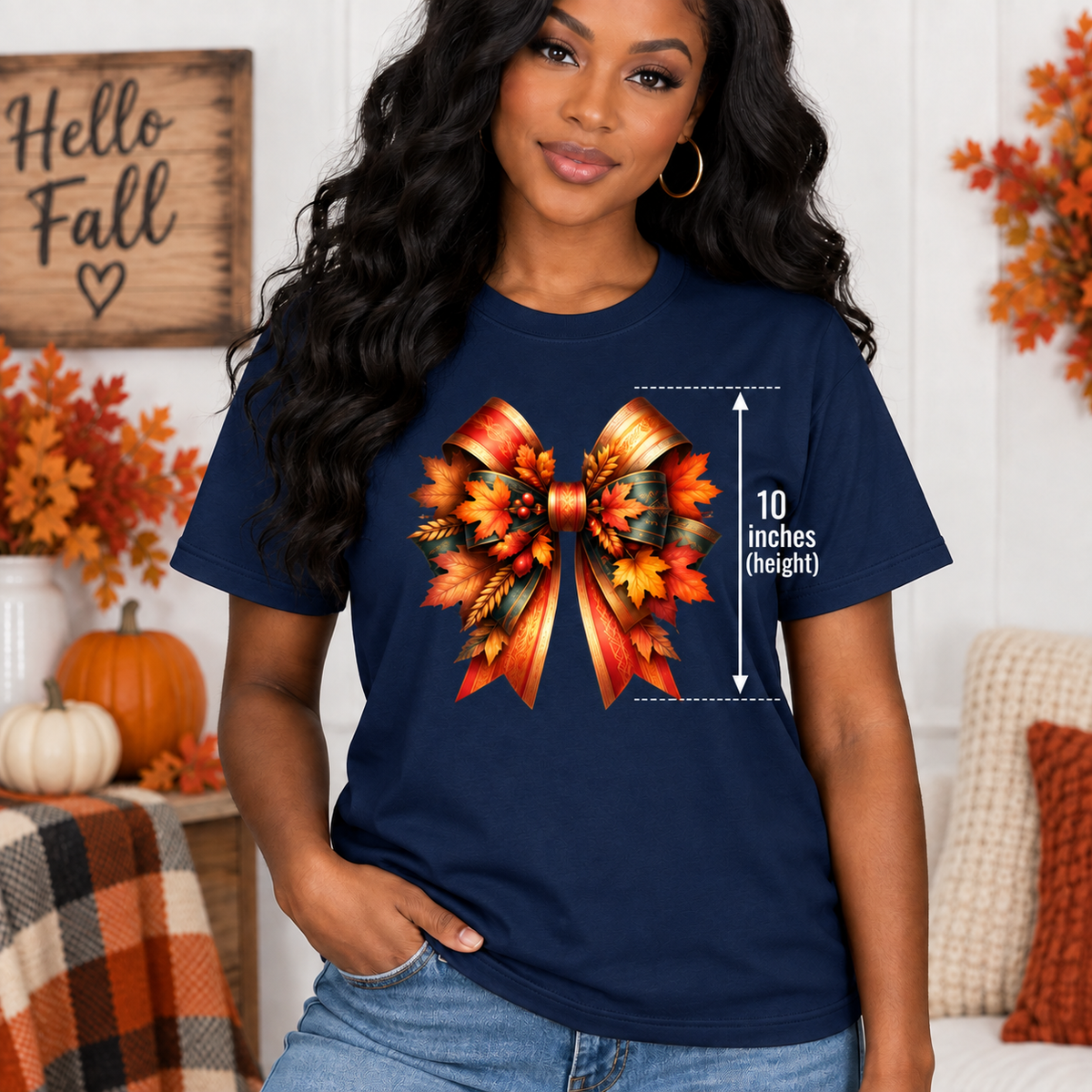 Autumn Harvest Bow T-Shirt & Sweatshirt | Fall Graphic Shirt