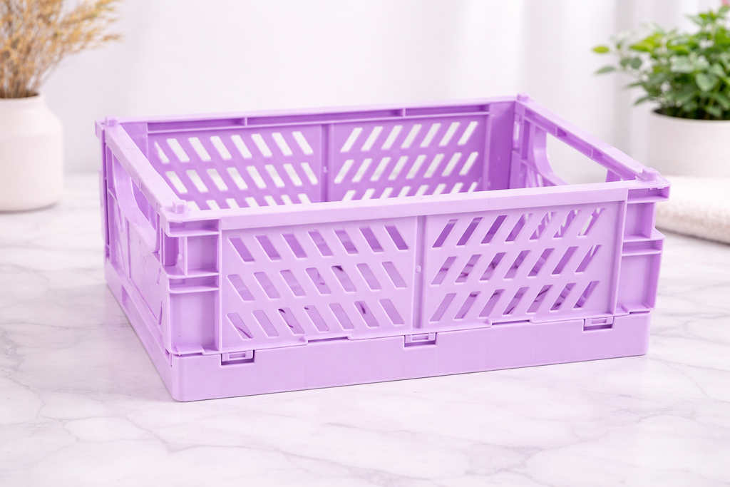 Foldable Storage Crate – Collapsible Plastic Organizer Bin for Home, Office & Car