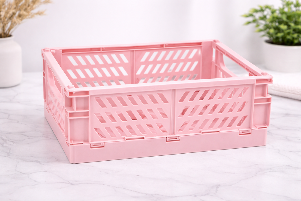 Foldable Storage Crate – Collapsible Plastic Organizer Bin for Home, Office & Car