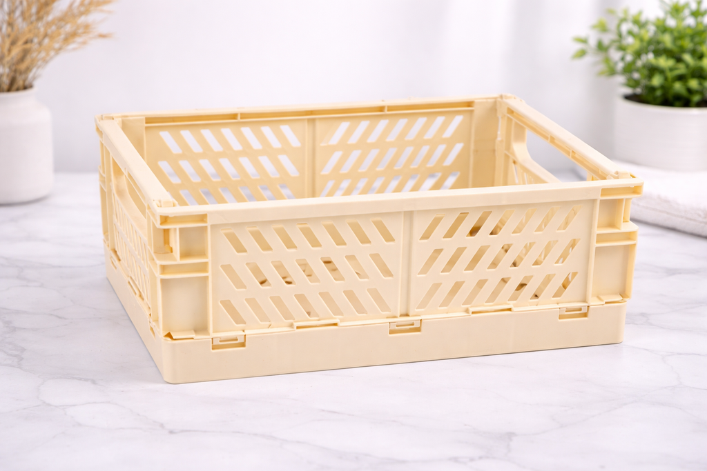 Foldable Storage Crate – Collapsible Plastic Organizer Bin for Home, Office & Car