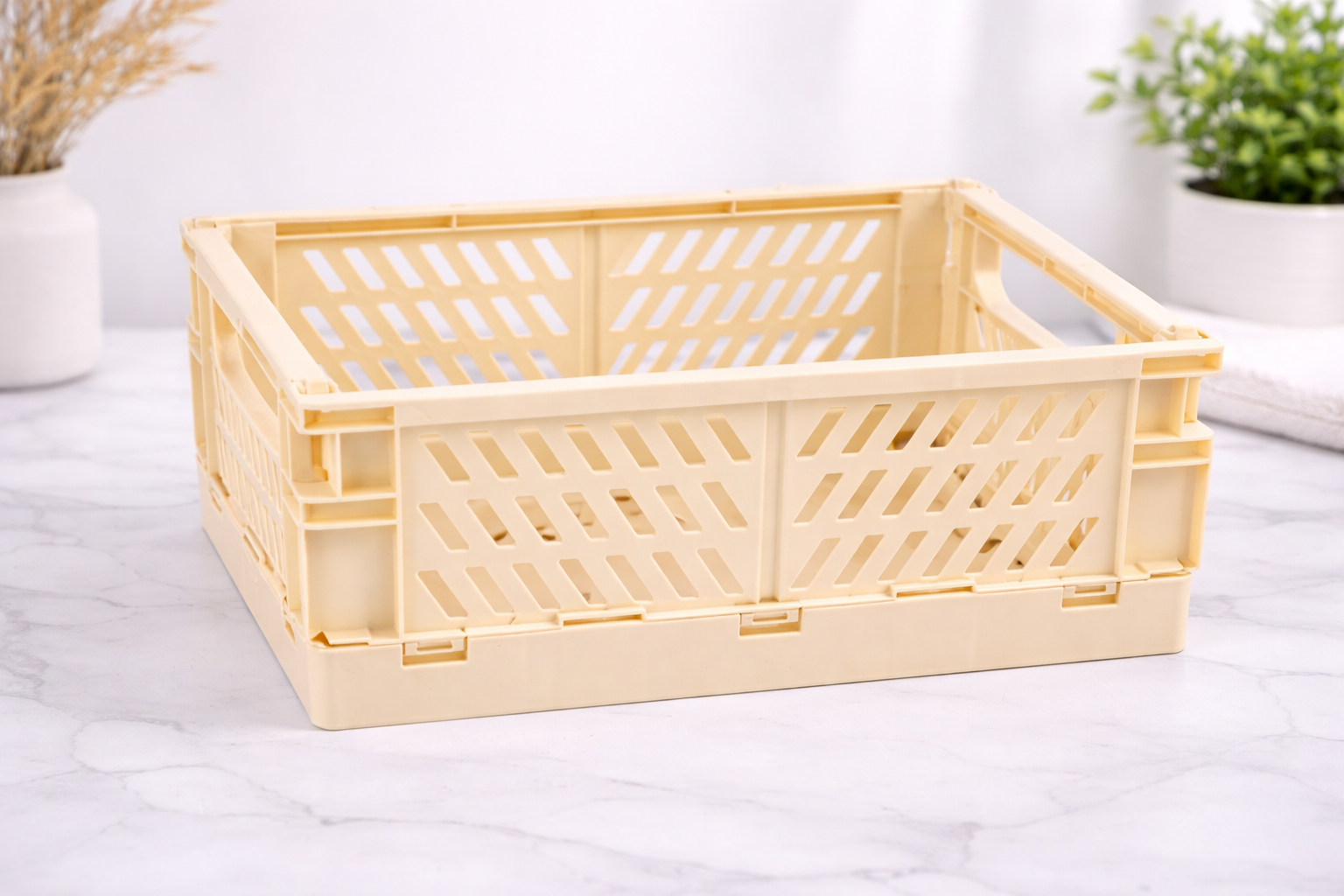 Foldable Storage Crate – Collapsible Plastic Organizer Bin for Home, Office & Car