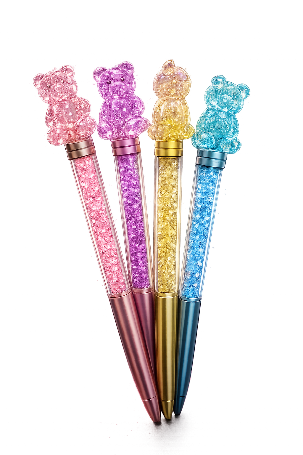 Cute Crystal Bear Pen Set – Rhinestone Ballpoint Pens, Aesthetic Stationery, Kawaii Office Supplies, Gift Pens (Multi Color)