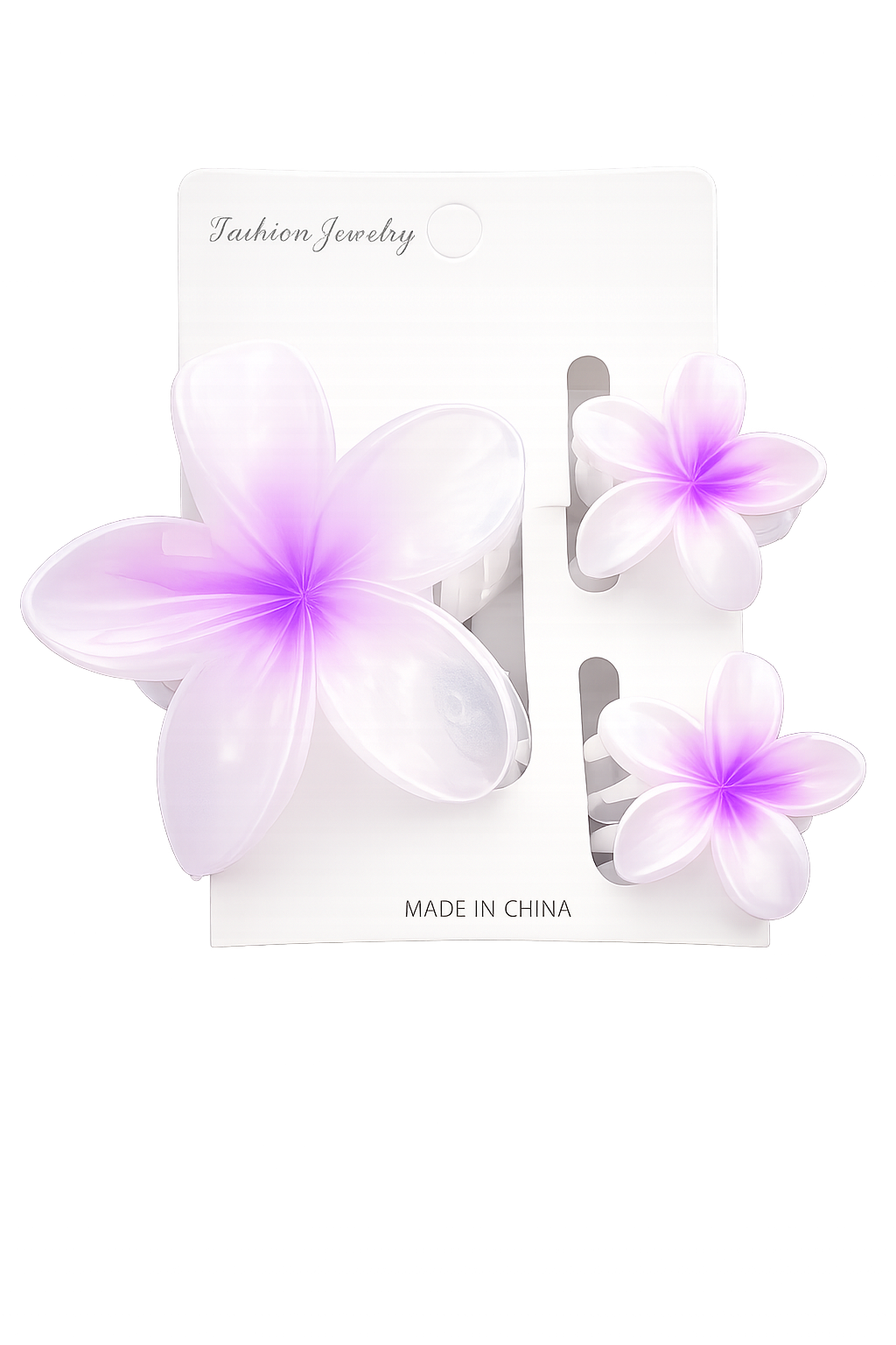 Multicolor Plumeria Flower Hair Clips Set – Tropical Floral Claw Clips, Aesthetic Hair Accessories for Women & Girls