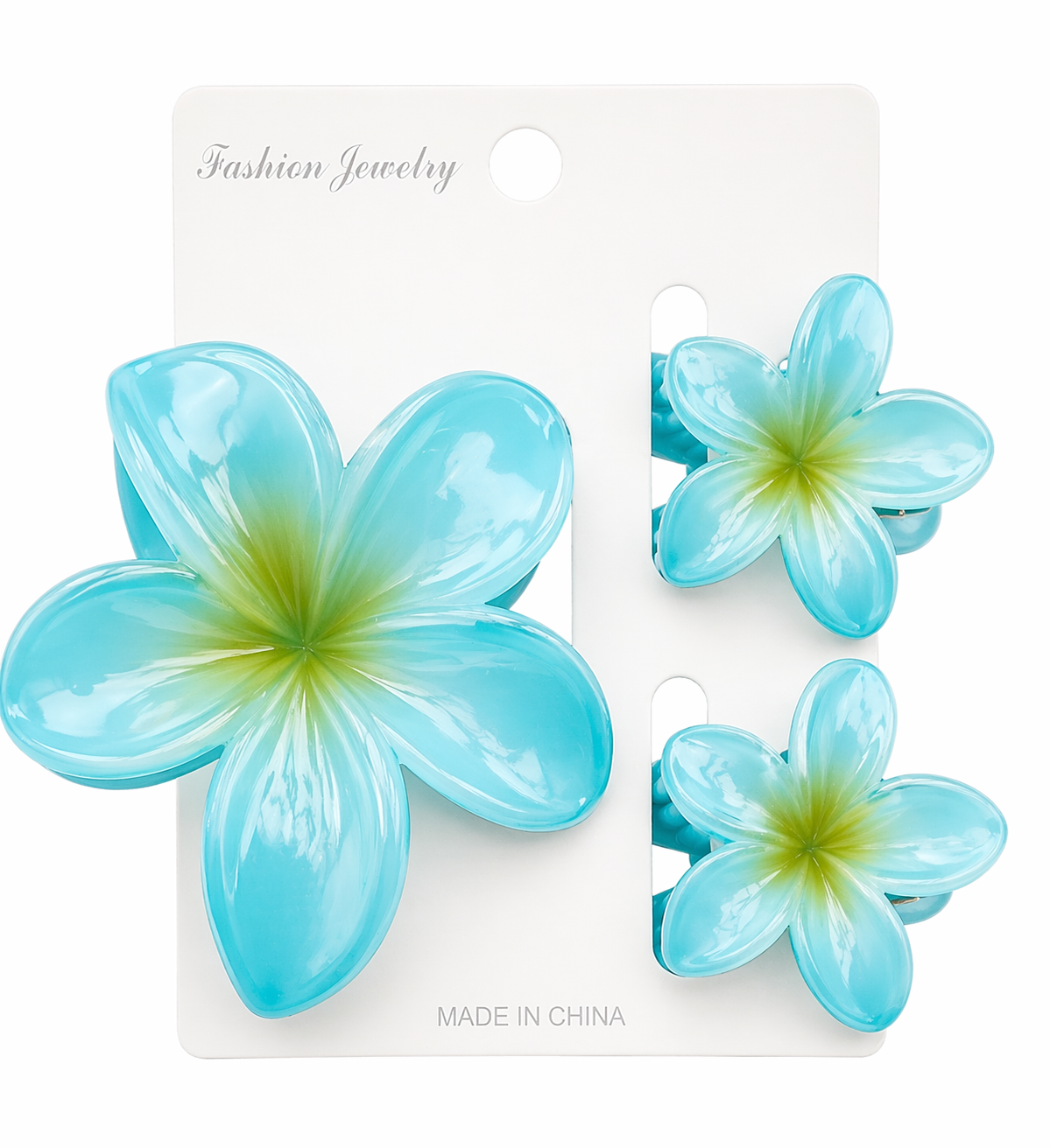 Multicolor Plumeria Flower Hair Clips Set – Tropical Floral Claw Clips, Aesthetic Hair Accessories for Women & Girls