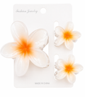 Multicolor Plumeria Flower Hair Clips Set – Tropical Floral Claw Clips, Aesthetic Hair Accessories for Women & Girls