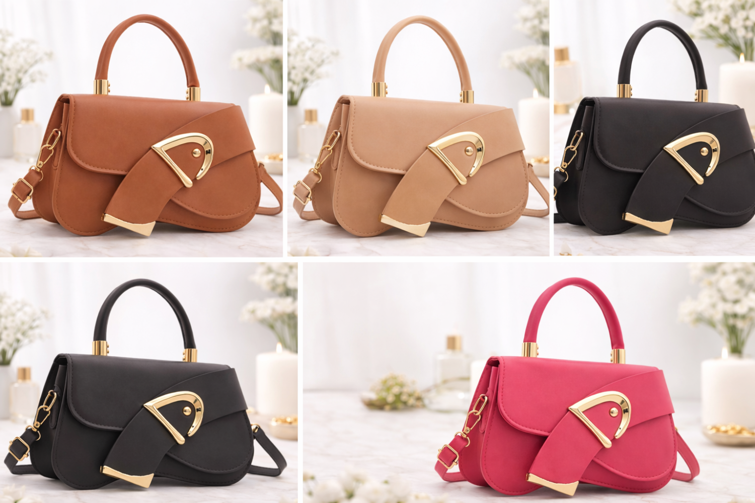 Golden Arc Handle Bag