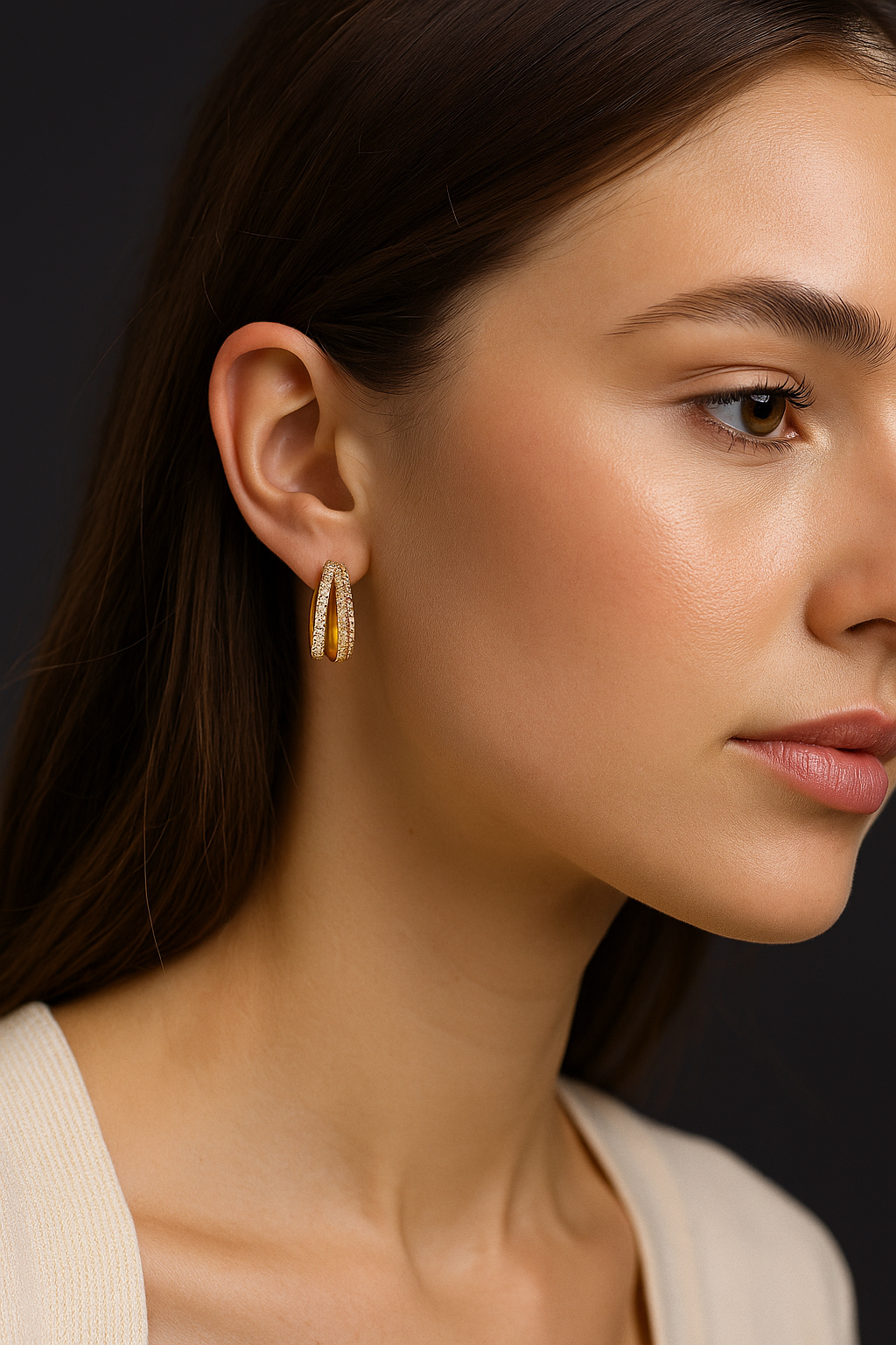 Golden Radiance Double Hoop Earrings