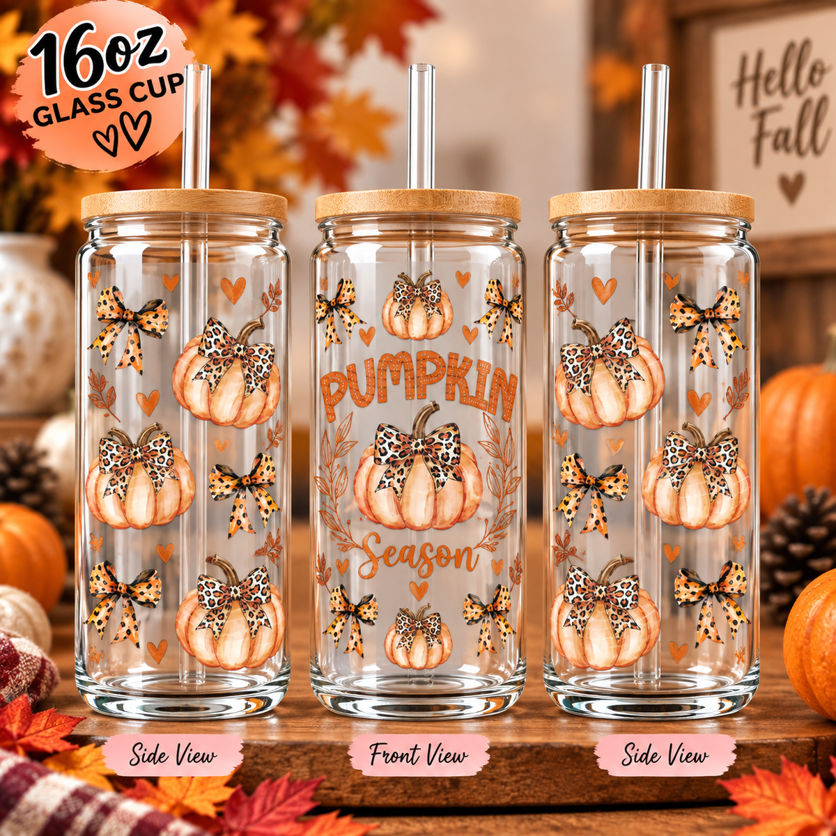 Pumpkin Season Design Cups