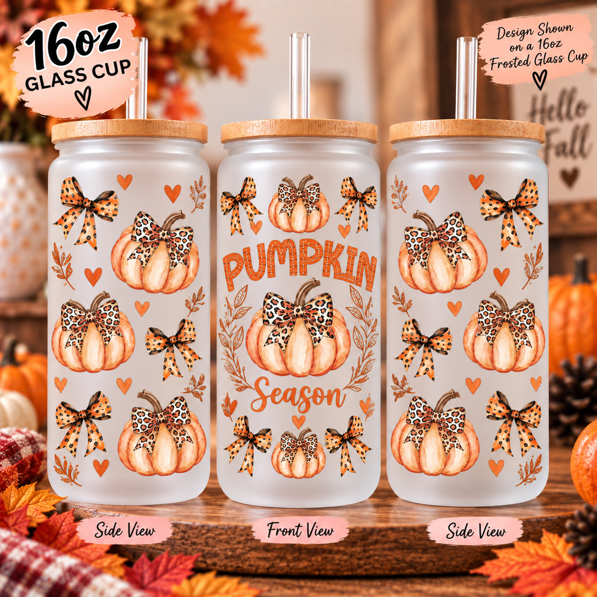 Pumpkin Season Design Cups