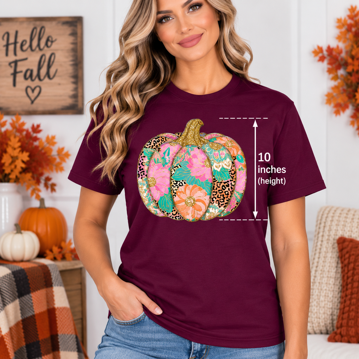 Floral Leopard Pumpkin Fall Tee & Sweatshirt