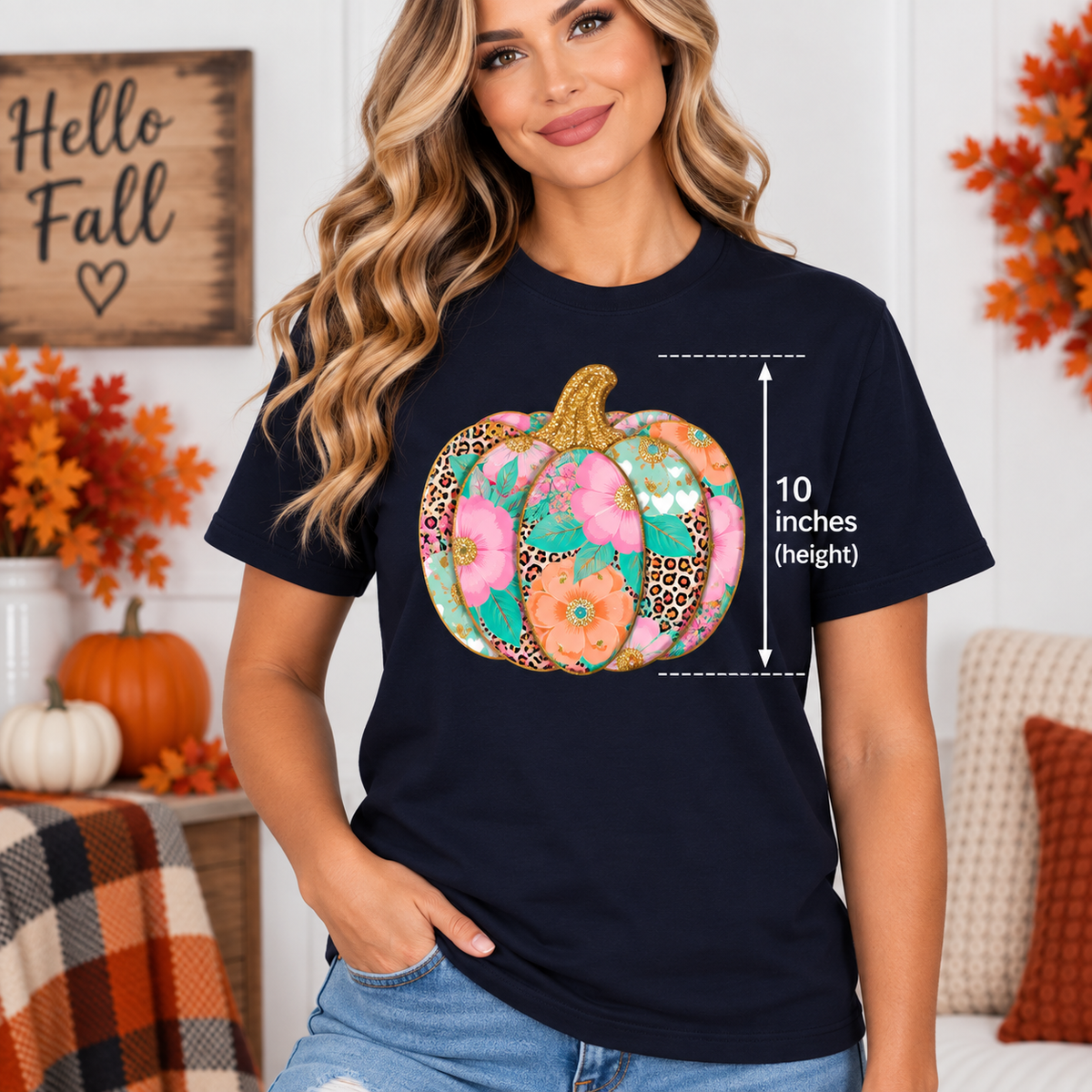 Floral Leopard Pumpkin Fall Tee & Sweatshirt