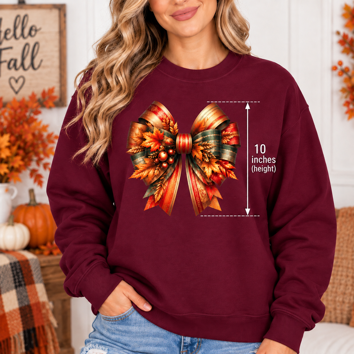 Autumn Harvest Bow T-Shirt & Sweatshirt | Fall Graphic Shirt
