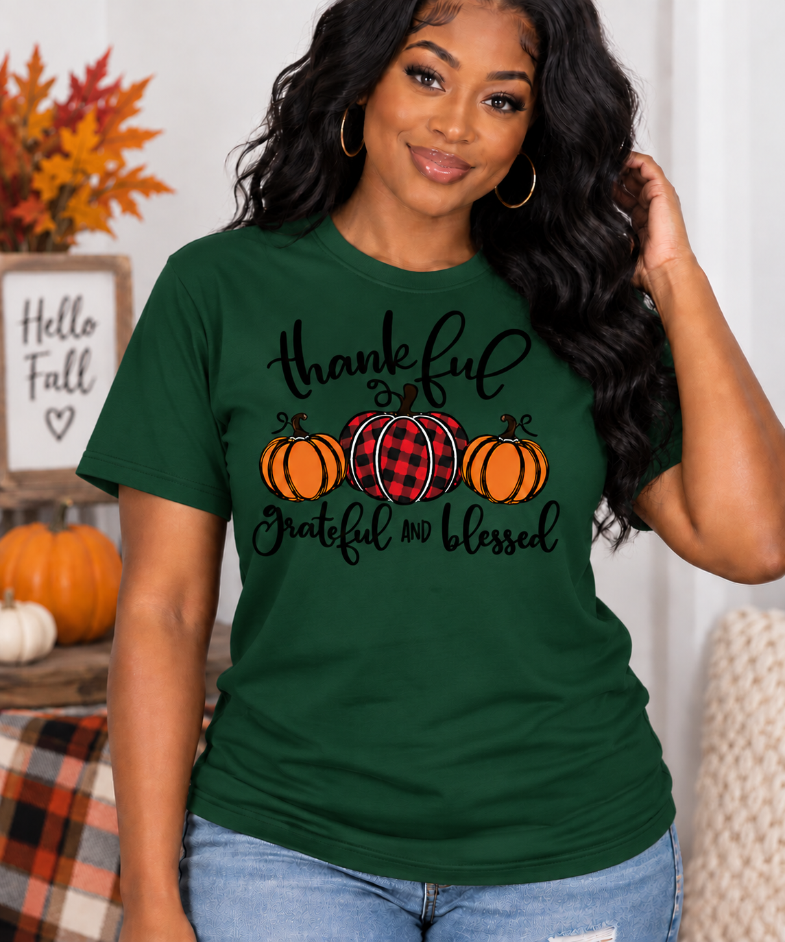 Thankful, Grateful & Blessed Fall Pumpkin T-Shirt/Sweatshirt
