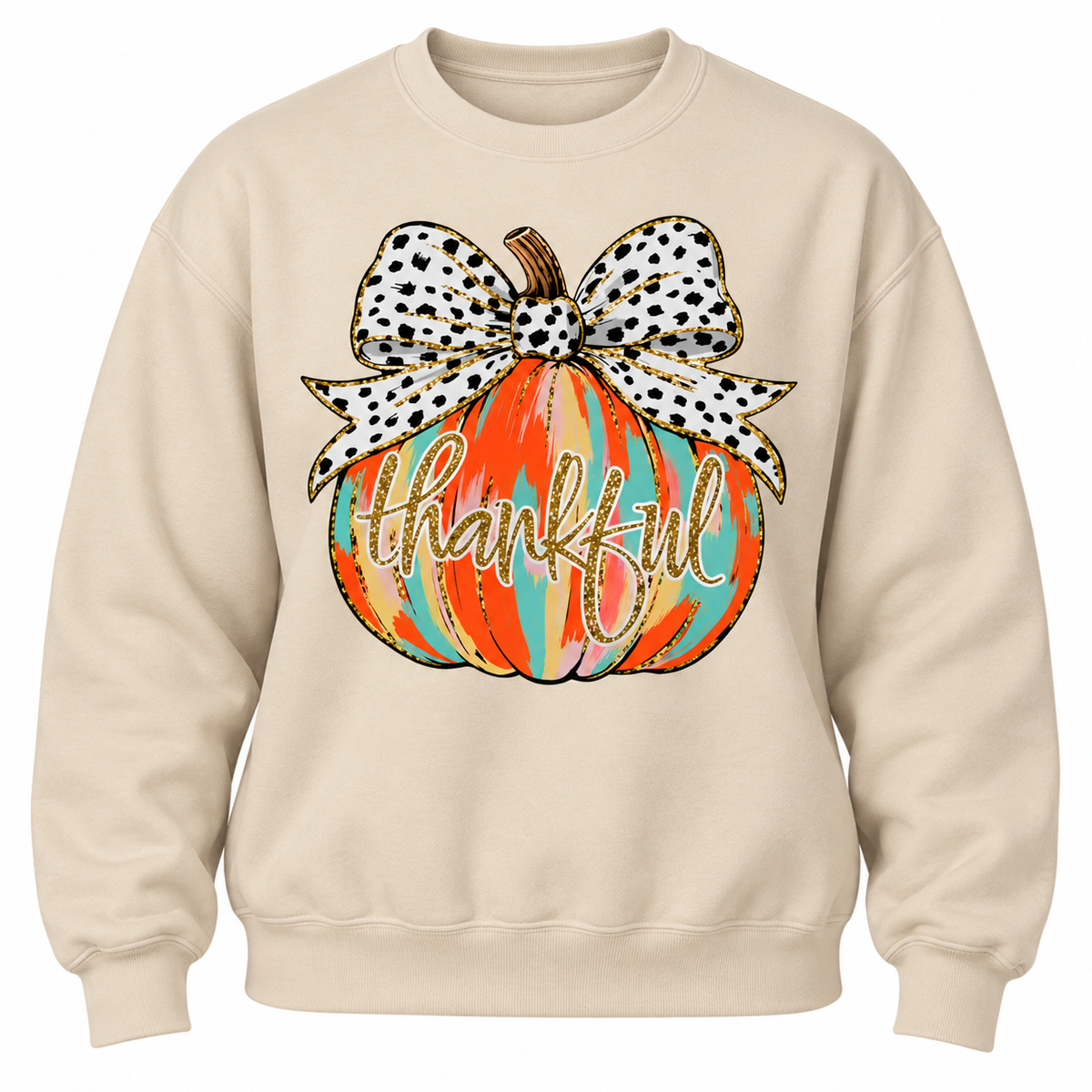 Thankful Pumpkin & Bow Fall Tee & Sweatshirt