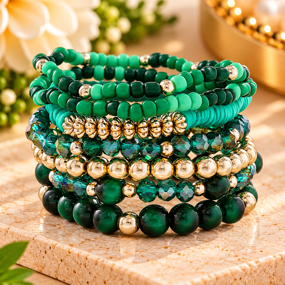 Luxe Harmony Beaded Bracelet Stack