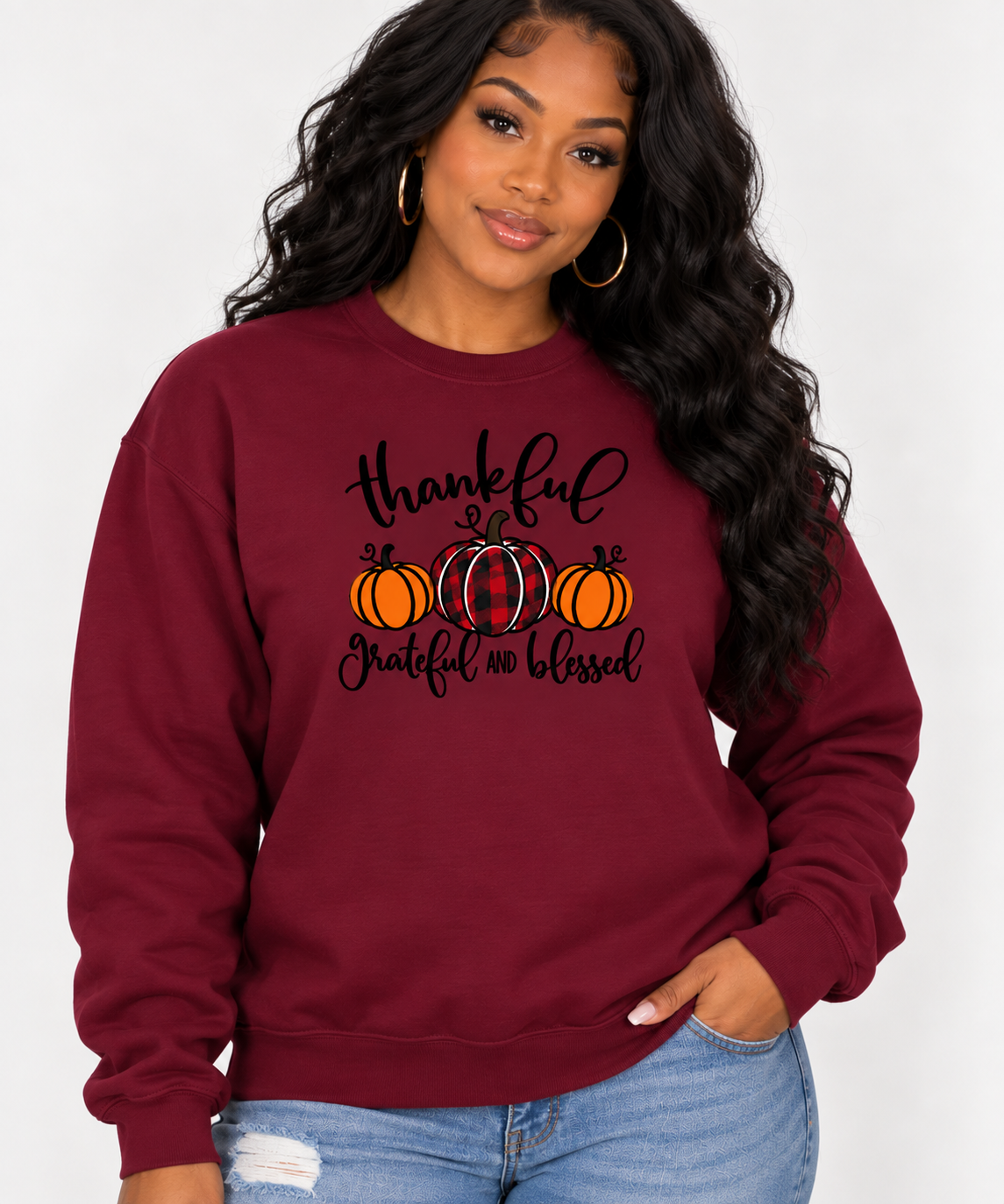 Thankful, Grateful & Blessed Fall Pumpkin T-Shirt/Sweatshirt