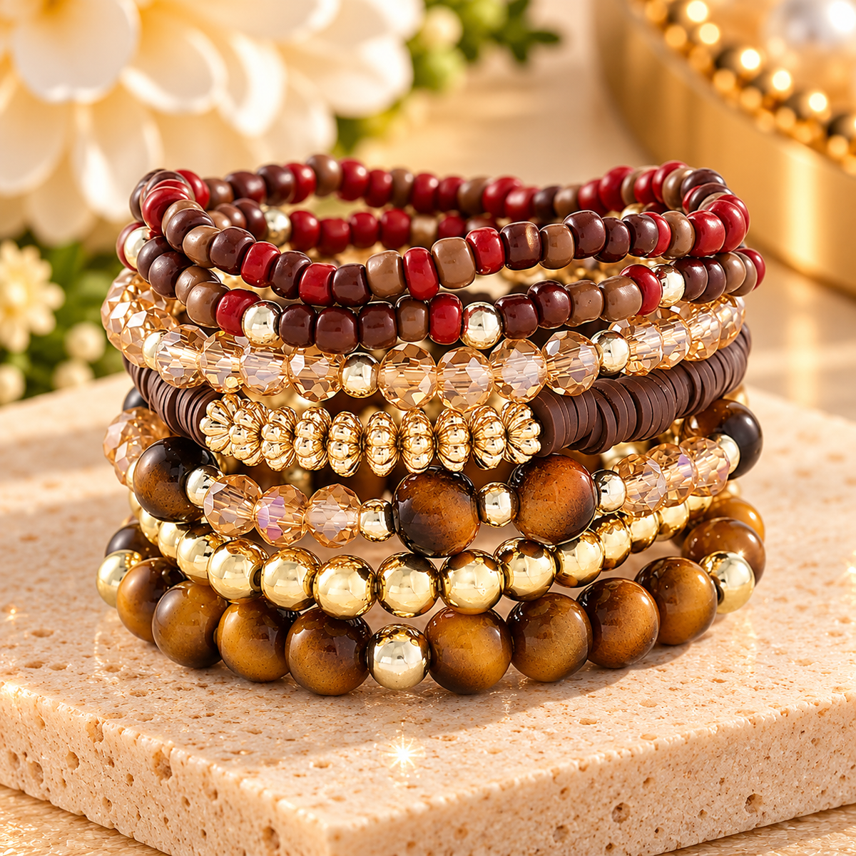 Luxe Harmony Beaded Bracelet Stack