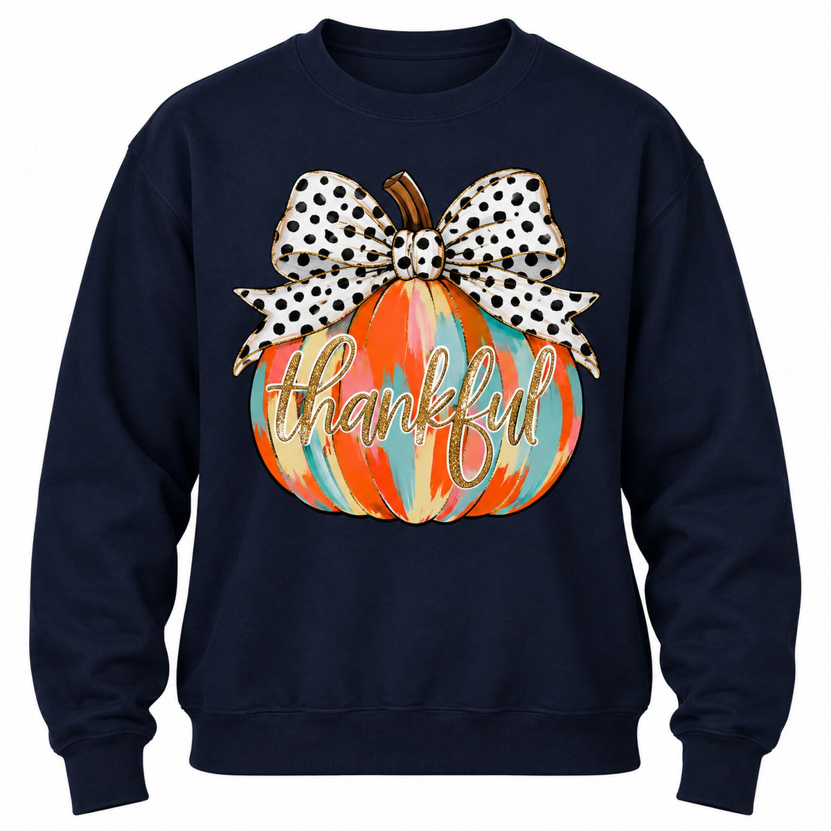 Thankful Pumpkin & Bow Fall Tee & Sweatshirt