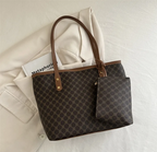 Classic Pattern Tote Bag with Matching Pouch