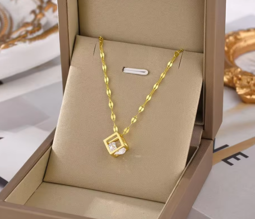 Cube Necklace – Modern Minimalist Style