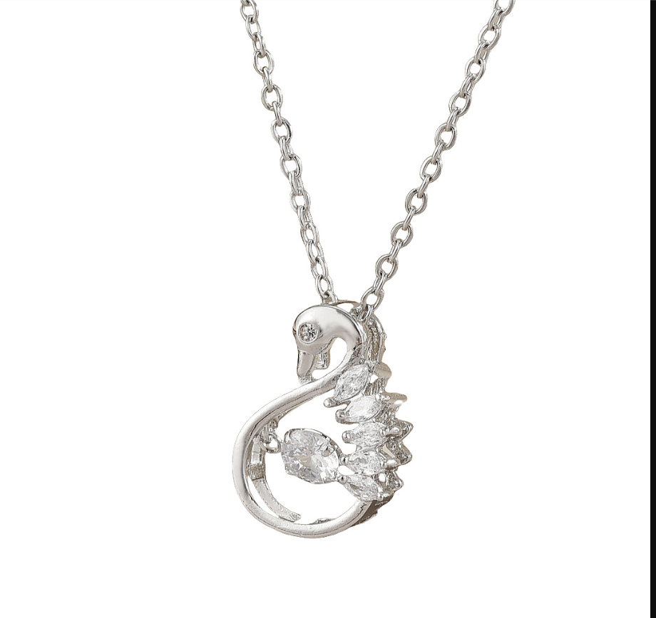 Swan Crystal Necklace – Grace & Elegance