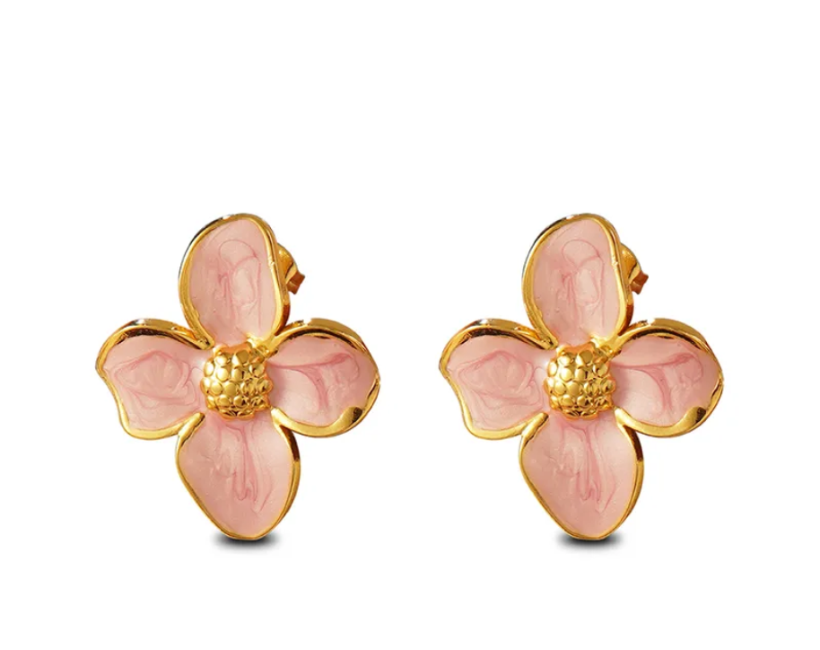 Blossom Elegance Necklace & Earring Set – 18K Gold Plated & Stainless Steel