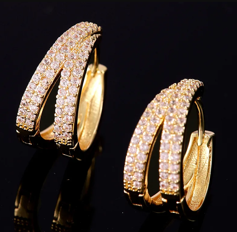Golden Radiance Double Hoop Earrings