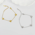Triple Heart Chain Bracelet