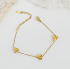 Triple Heart Chain Bracelet