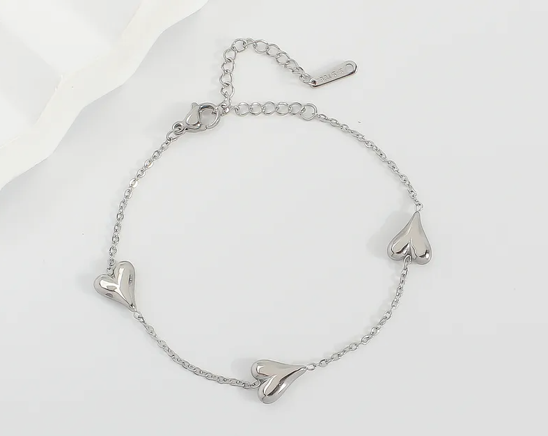 Triple Heart Chain Bracelet