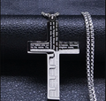 ✝ Engraved Lord’s Prayer Cross Necklace – Stainless Steel (Gold & Silver)