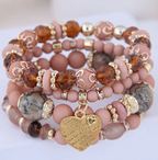 Heart Beaded Charm Bracelet