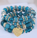 Heart Beaded Charm Bracelet